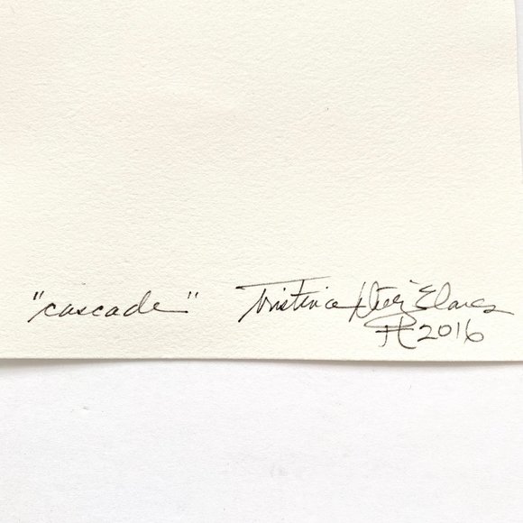 Cascade - Original Wall Art Mixed Media Collage Painting 6"x6" - Picture 8 of 9